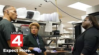 Detroit Lions’ AmonRa St Brown goes undercover surprises workers at Henry Ford Health [upl. by Welker601]