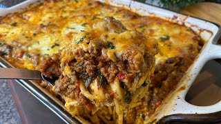 The BEST Cheesy BAKED SPAGHETTI RECIPE Make This TONIGHT [upl. by Bergh]