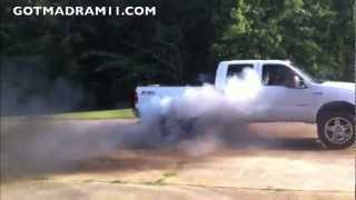 ADAIR 747s MASSIVE BURNOUT IN FORD F250 60 POWERSTROKE [upl. by Melisse]