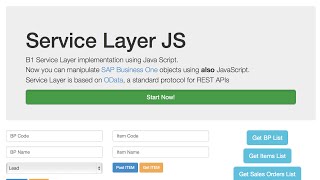 SAP Business One Service Layer implementation using JavaScript [upl. by Oratnek307]