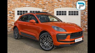 202222 PORSCHE MACAN IN PAPAYA METALLIC WITH FULL BLACK LEATHER INTERIOR [upl. by Nilloc916]