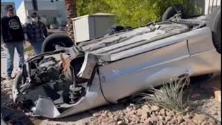 Good Samaritans flip car over to help driver after crash [upl. by Neyud]