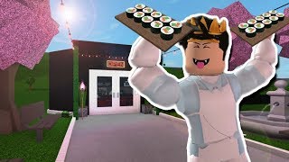 GRAND OPENING OF MY BLOXBURG SUSHI SHAPED RESTAURANT [upl. by Aan639]