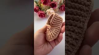 New design baby shoes crochet crochet knitting handmade art diy youtube shorts chaman craft [upl. by Chaddy267]