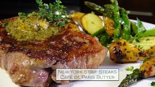 NY Strip Steaks Café de Paris Butter – Bruno Albouze [upl. by Anayaran]