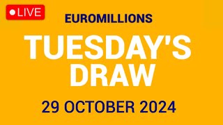 The National Lottery Euromillions Draw Live results from Tuesday 29 October 2024  Euro Millions [upl. by Patrica232]