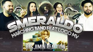 Jimin of BTS quotSmeraldo Garden Marching Band ft Loco MVquot  Reaction Such a fun song 😊 Couples React [upl. by Cown475]