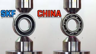 HYDRAULIC PRESS VS BALL BEARINGS Which will EXPLODE first [upl. by Tahmosh]