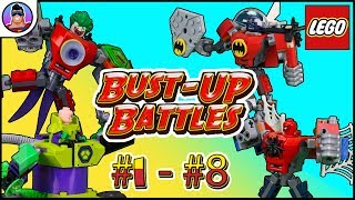 LEGO BUSTUP BATTLE COLLECTION Battles 1  8 Joker Bane Batman Spiderman Scorpion Lex Fights [upl. by Adnahs240]