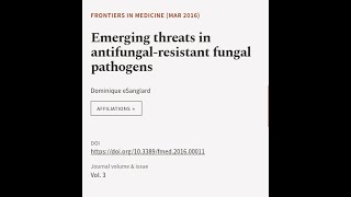 Emerging threats in antifungalresistant fungal pathogens  RTCLTV [upl. by Ennairrac]