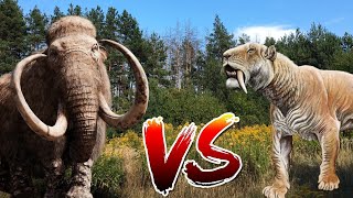 mammoth vs smilodon who will win ARBS mobile game new unit animalrevoltbattlesimulatorsimulator [upl. by Bowden]