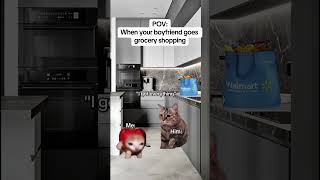 CAT MEMES 🐱When your boyfriend goes grocery shopping catmemes relatable relationship [upl. by Zerk]