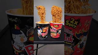 Hot vs 2x Spicy Korean Noodles Buldak [upl. by Nylrad881]