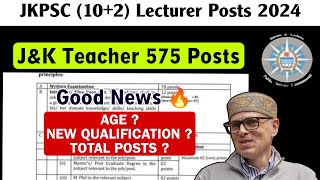 JKPSC 102 Lecturer Posts 2024  JampK Teacher Recruitment 2024  Qualification  Vacancy  Official [upl. by Verdha]