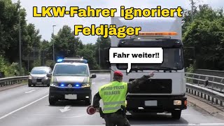 Feldjäger im Einsatz LKW Fahrer missachtet Zeichen von Soldat 2 Abmarsch Panzerpionierbataillon [upl. by Anod990]