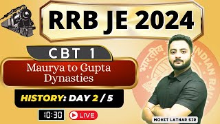 Day 2  HISTORY  Maurya to Gupta Dynasties  RRB JE CBT 1 sandeepjyani mohitLathar [upl. by Zuckerman380]