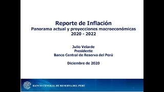 Reporte de Inflación Diciembre 2020 Panorama actual y proyecciones macroeconómicas 20202022 [upl. by Ahrendt]