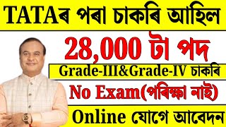 TATAৰ‌ পৰা চাকৰি  Jobs in Assam  Assam jobs 2024  Assam jobs vacancy 2024 [upl. by Nageam994]