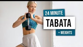 24 MIN FULL BODY KILLER TABATA Workout with weights  No Repeatshots shorts trendingshorts [upl. by Aretta]