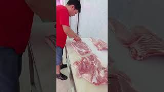 Quick disposal of pork and removal of bones [upl. by Einapets736]