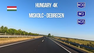 Driving in Hungary from Miskolc to Debrecen on motorway M30 M3 M35 [upl. by Cowie91]