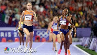 Femke Bol TURNS ON THE JETS in dramatic conclusion to 4x400 mixed relay  Paris Olympics [upl. by Godart]