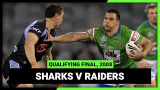 NRL Finals Flashback  CronullaSutherland Sharks v Canberra Raiders  Qualifying Final 2008 [upl. by Mercorr]