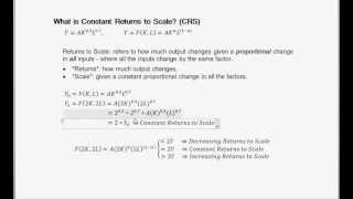 What is Constant Returns to Scale CRS  Intermediate Macroeconomics [upl. by Auqinimod]