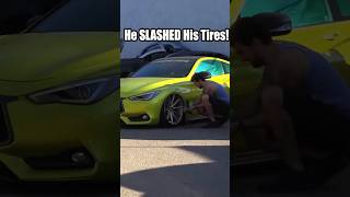 Slashing Tires Prank JoeySalads Pranks FunnyVideos [upl. by Burne]