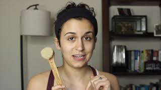 How To Dry Brush Face amp Neck for Lymphatic Drainage [upl. by Navnod]