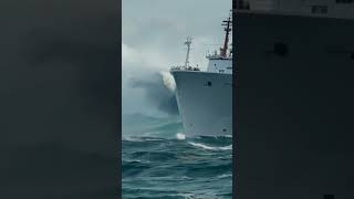 Is This Ship in Danger Sailing Beside Massive Waves scaryocean waves cruiseliner [upl. by Atteroc]