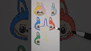 Labubu Color Mix Line Puzzle Challenge shorts viral labubu art [upl. by Tandy]