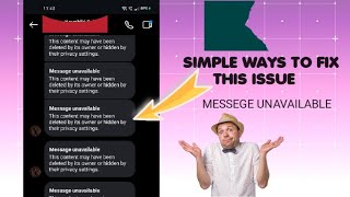 How to Fix Instagram Message Unavailable Problem Quick amp Easy Solutions [upl. by Adnofal]