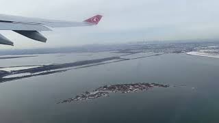 Turkish Airline Airbus A330 330 from JFK airport New York to Istanbul [upl. by Ledarf]