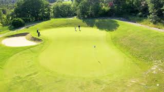 Golf du Luberon  drone aerial video  Pierrevert  Hole16 [upl. by Annahsed]