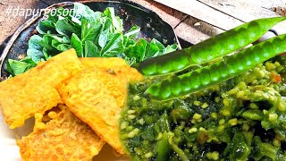 Before the rain I enjoyed a very delicious meal fried tempeh with garlic marinade  dapurgosong [upl. by Trisha]