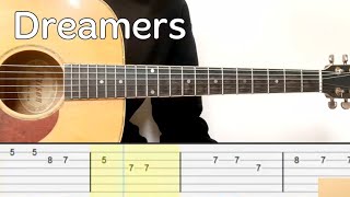 Jungkook  Dreamers Guitar Tutorial Tab [upl. by Barra953]