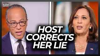 Watch Kamala Harris Get Angry as NBC Host Calmly Corrects Her Lie [upl. by Annod]