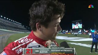 HARRISON BURTON WINNING INTERVIEW  2024 COKE ZERO SUGAR 400  2024 NASCAR CUP SERIES [upl. by Freud467]