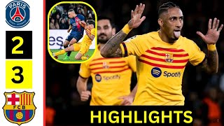 ⚽PSG vs BARCELONA 23 HIGHLIGHTS Dembélé VitinhaRaphinha amp All GOALS [upl. by Walrath]