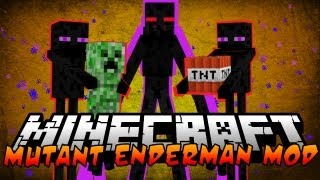 UPDATES Minecraft Mutant Enderman Mod  Mob from the Mutant Creatures Mod [upl. by Nosredneh]