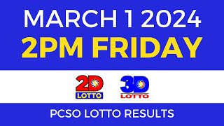 Lotto Result March 1 2024 2pm Swertres Ez2 PCSO [upl. by Bethanne871]