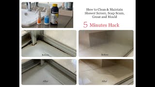 How to Clean Shower Glass  Soap Scum  Grout amp Mould showerroutine [upl. by Leifeste]