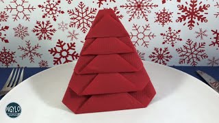 How to fold a paper napkin  Christmas tree  Napkin Folding for Christmas [upl. by Jeanelle655]