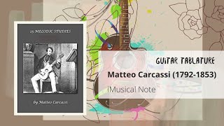 Guitar TAB  Matteo Carcassi  Opus 60 No 3 in A  Tutorial Sheet Lesson iMn [upl. by Katha]