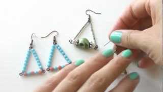 Diy Beading Tutorial  Triangle earrings [upl. by Janette]