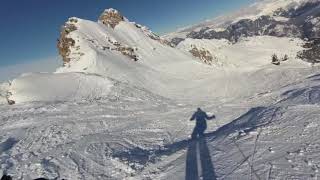 Skiing Grand Couloir Courchevel Feb 2018 1 [upl. by Suitangi]