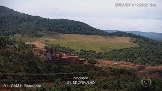 BRUMADINHO MOMENTO EXATO DO ROMPIMENTO DA BARRAGEM Jornal Nacional 01022019 [upl. by Bubalo353]