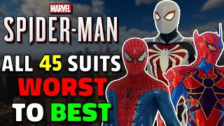 ALL 45 SUITS in SpiderMan PS4 Remastered Ranked WORST TO BEST  PlayStation 5 [upl. by Esbensen]