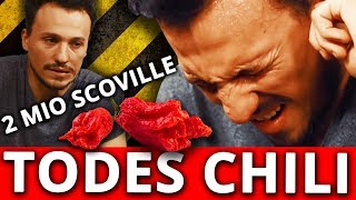 SCHÄRFSTES CHILI DER WELT ESSEN  2 Millionen Scoville  Celebstatry [upl. by Amiel194]